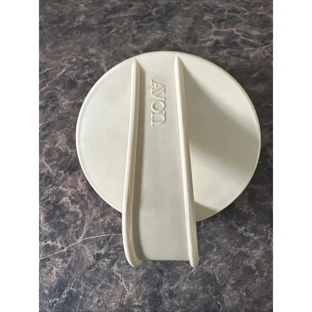 Vintage 1972 Avon 6 oz Flour Scoop Burnt Orange with flower pattern
